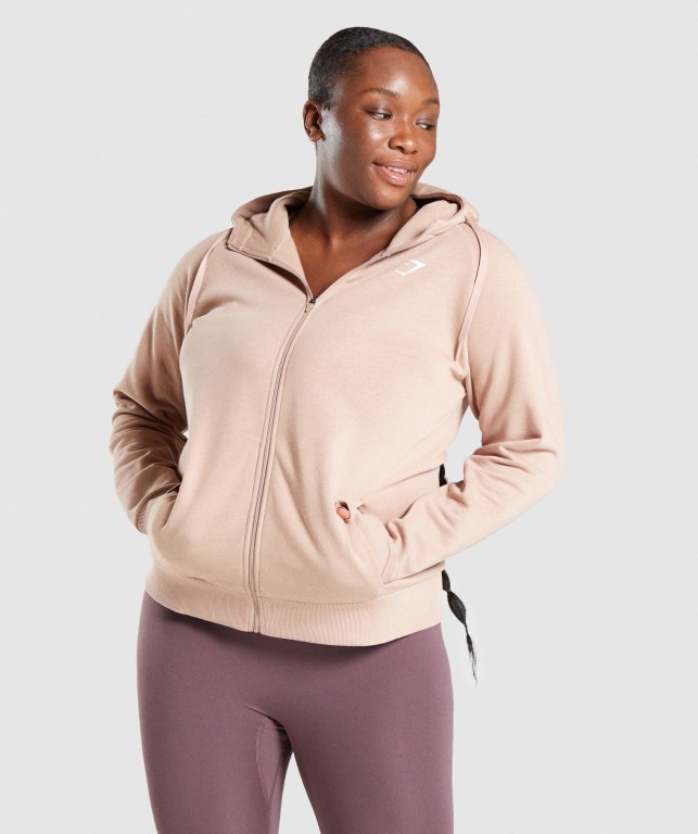 Gymshark Trenings Zip Up Grå Brune | CKAsgqJcV65