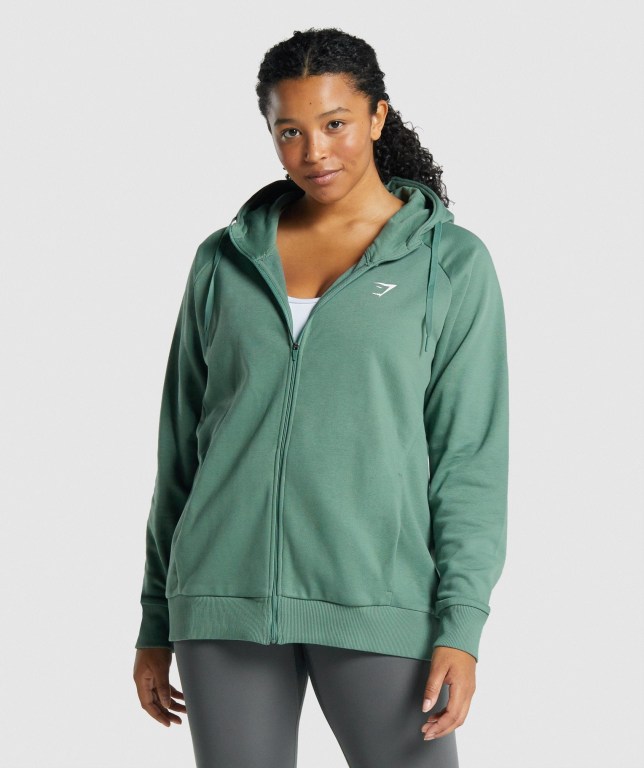 Gymshark Trenings Zip Up Grønn | 3fYKgSQ3LK4