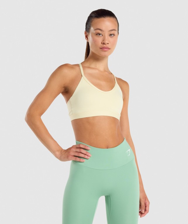 Gymshark V Neck Trenings Sports Bra Lyse Gul | vkZoG5Hfe2W