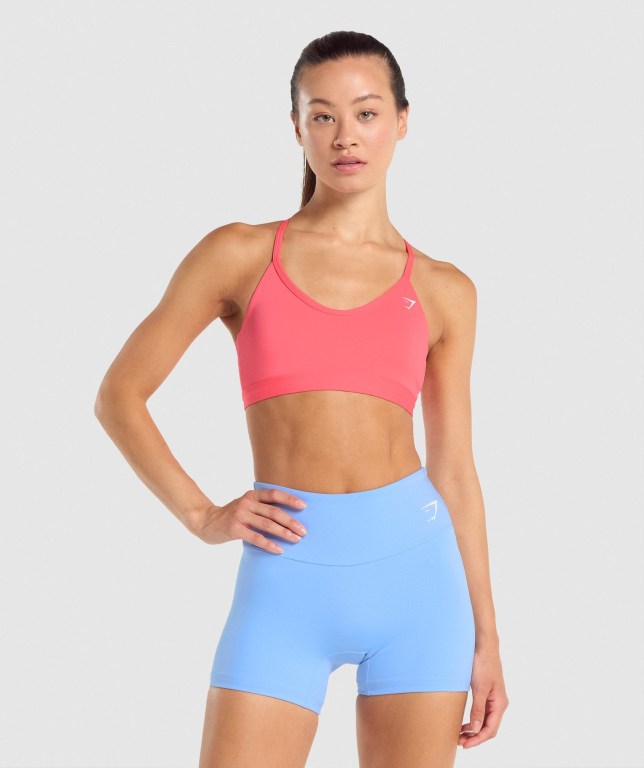 Gymshark V Neck Trenings Sports Bra Rosa | JlTCd6KCF1s