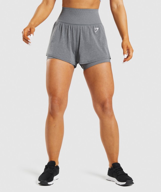 Gymshark Vital Seamless 2.0 2-in-1 Grå | a41WzUGjnru