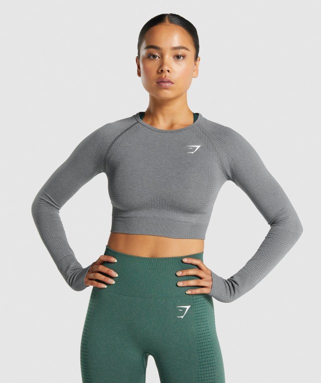 Gymshark Vital Seamless 2.0 Crop Top Grå | iOOvUE4bEJV