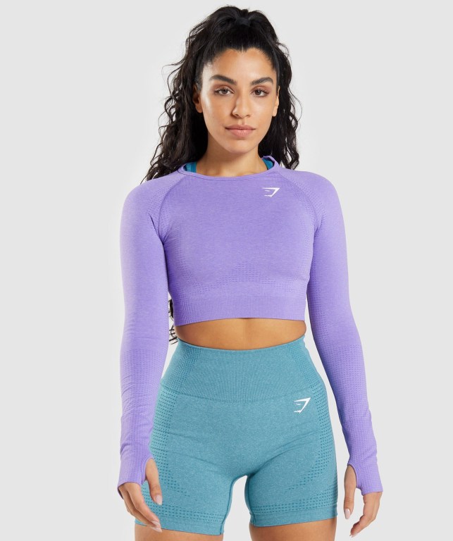 Gymshark Vital Seamless 2.0 Crop Top Lyse Lilla | XjJOq2FXHW8