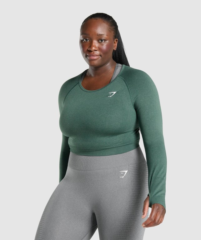 Gymshark Vital Seamless 2.0 Crop Top Mørke Grønn | 1UKOmrqBi4v