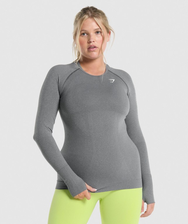 Gymshark Vital Seamless 2.0 Top Grå | DV5oiNI5ojX