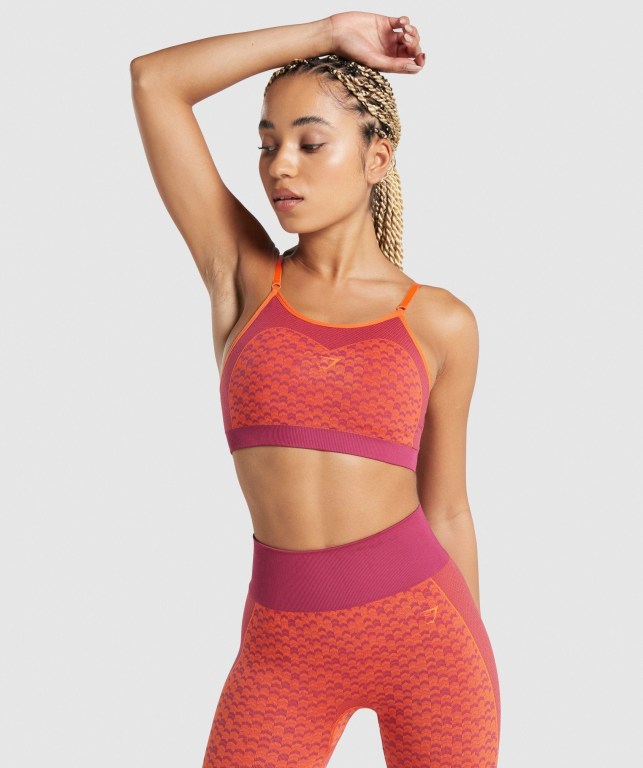 Gymshark WTFlex Seamless Strappy Sports Bra Rosa | T9MlCqIAwrr