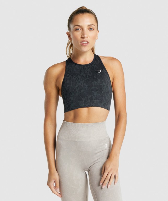 Gymshark Adapt Animal Seamless Sports Bra Svarte | 8Tn78ZAlX1m