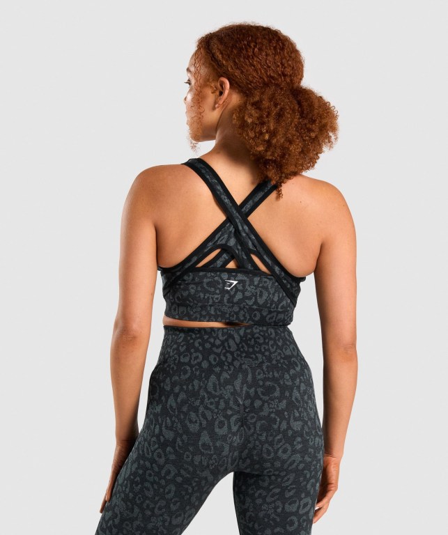 Gymshark Adapt Animal Seamless Sports Bra Svarte | E9a7QYIUYrv