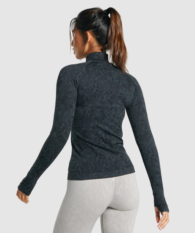 Gymshark Adapt Animal Seamless Zip Up Svarte | jJcKfHeByE6