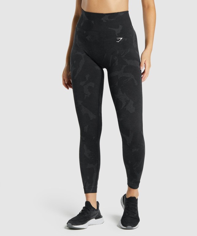 Gymshark Adapt Camo Seamless Svarte | zfTgRYmBFaG