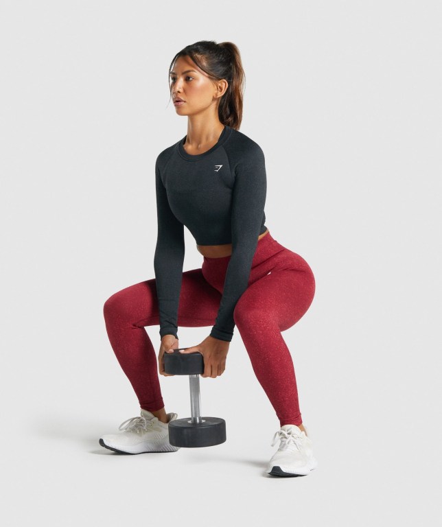 Gymshark Adapt Fleck Seamless Crop Top Svarte | CqfGlh2tmC7