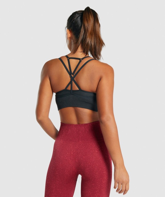 Gymshark Adapt Fleck Seamless Sports Bra Svarte | FBSvnzSUT8K