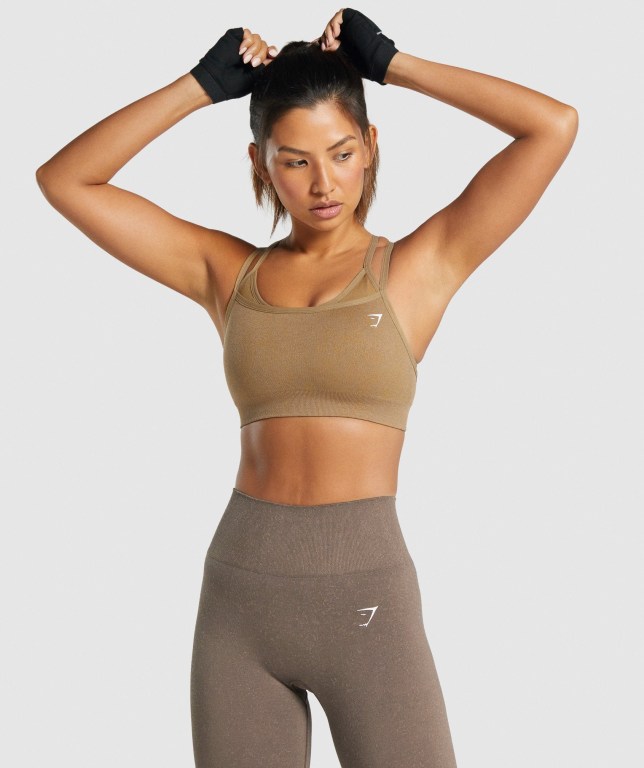 Gymshark Adapt Fleck Seamless Sports Bra Lyse Brune | pUvsIvRnPyU