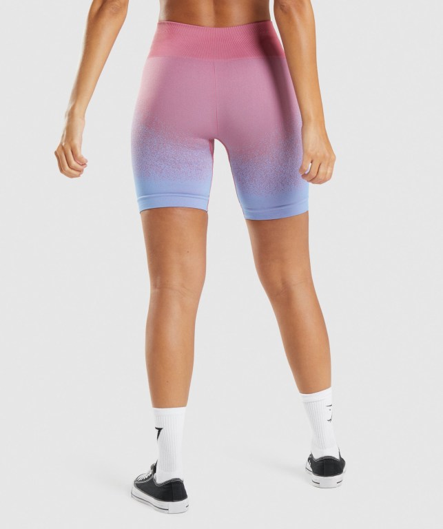 Gymshark Adapt Ombre Seamless Cycling Rosa Rosa Lyse Blå | e2JPFwTwATP