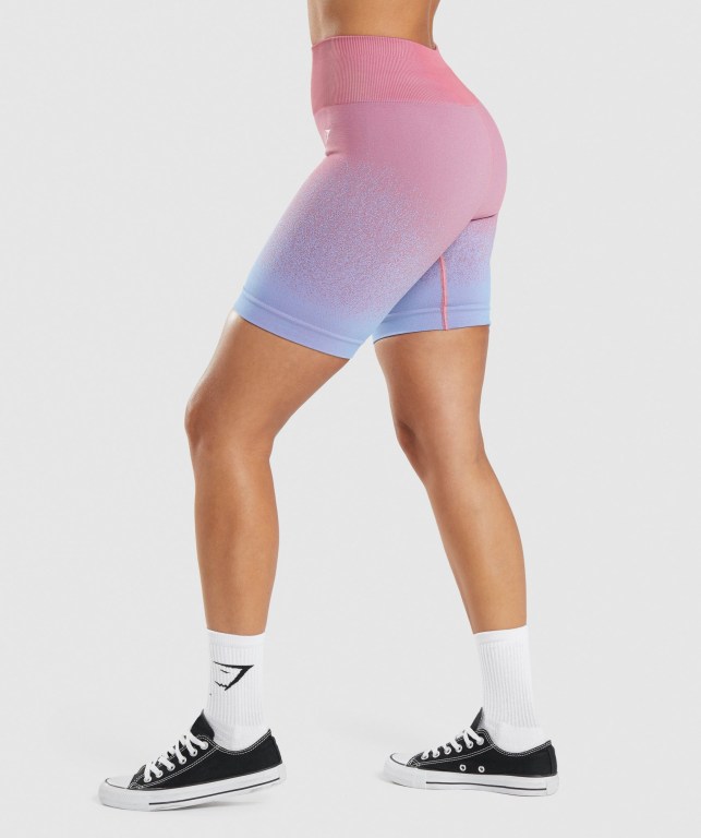 Gymshark Adapt Ombre Seamless Cycling Rosa Rosa Lyse Blå | e2JPFwTwATP