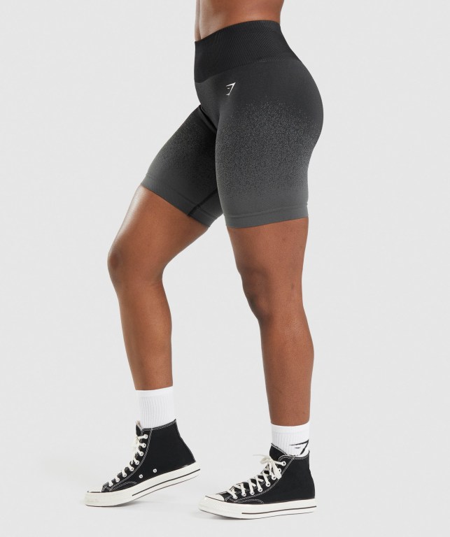 Gymshark Adapt Ombre Seamless Cycling Svarte Grå | IyKYjPuopZv