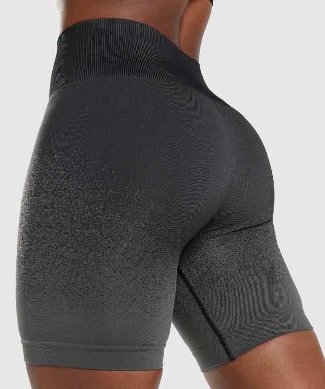 Gymshark Adapt Ombre Seamless Cycling Svarte Grå | IyKYjPuopZv