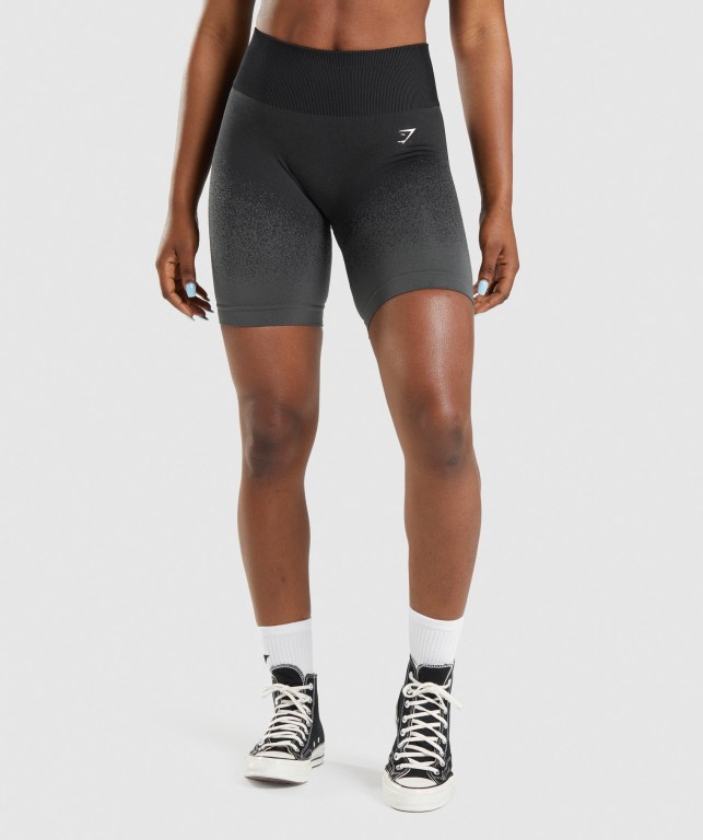 Gymshark Adapt Ombre Seamless Cycling Svarte Grå | IyKYjPuopZv