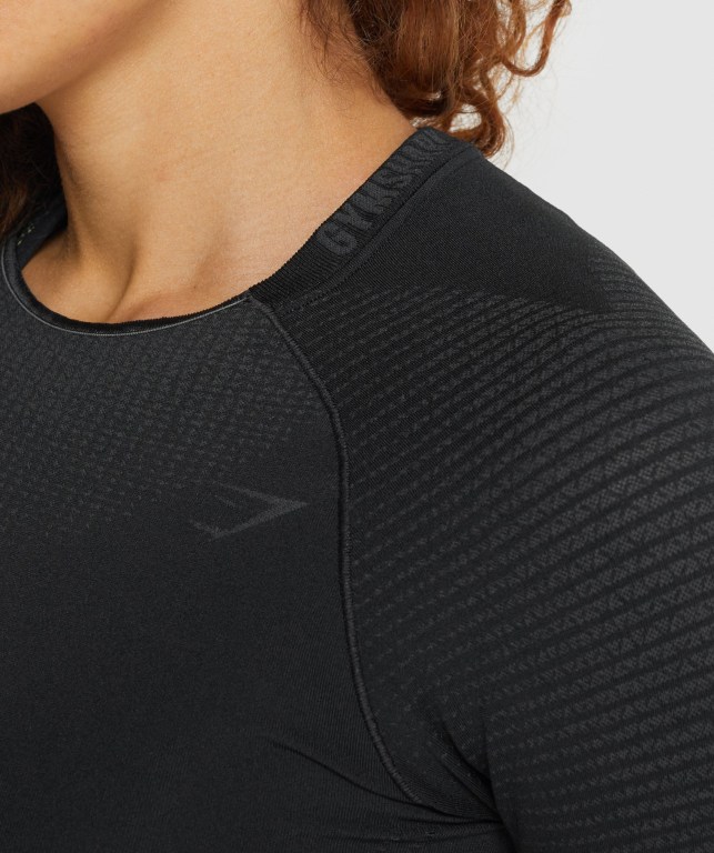 Gymshark Apex Seamless Crop Top Svarte | q8F2AyqlXdg