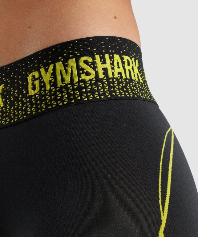 Gymshark Apex Seamless Low Rise Svarte Gul | dNUX7TstyIu