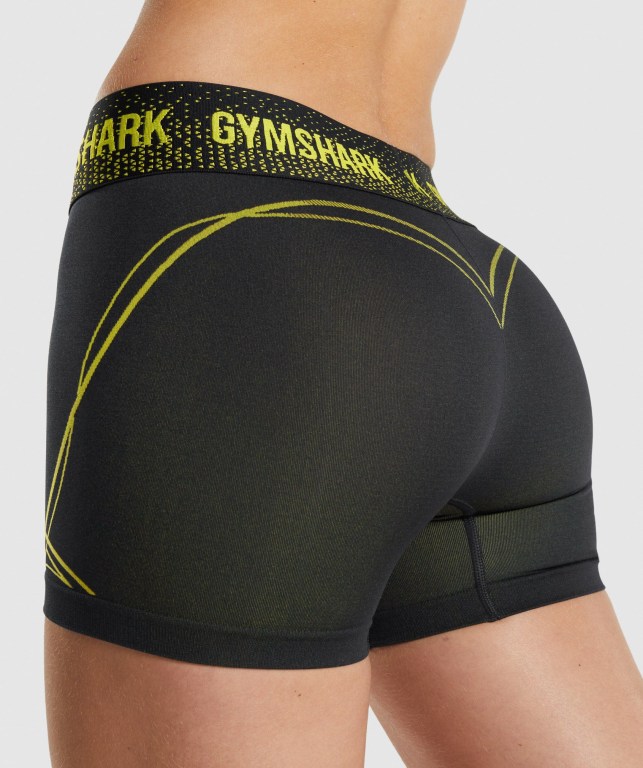 Gymshark Apex Seamless Low Rise Svarte Gul | dNUX7TstyIu