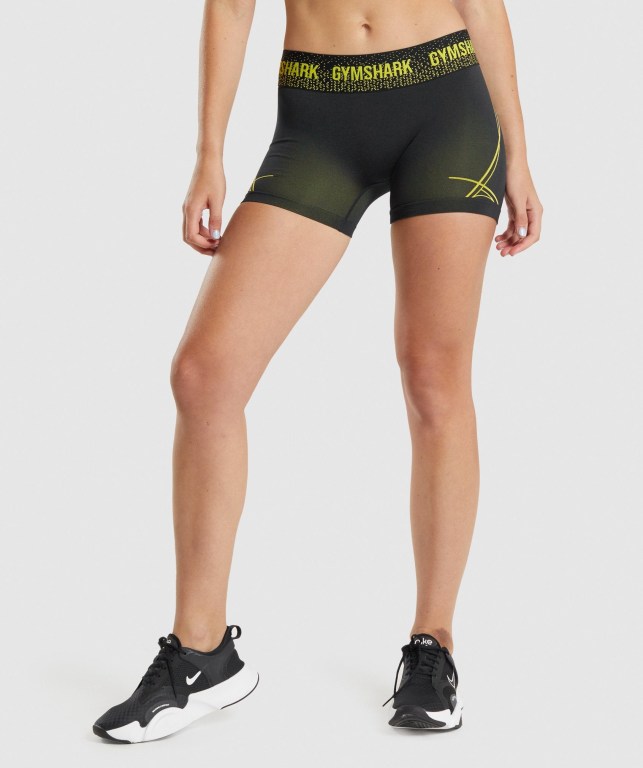 Gymshark Apex Seamless Low Rise Svarte Gul | dNUX7TstyIu