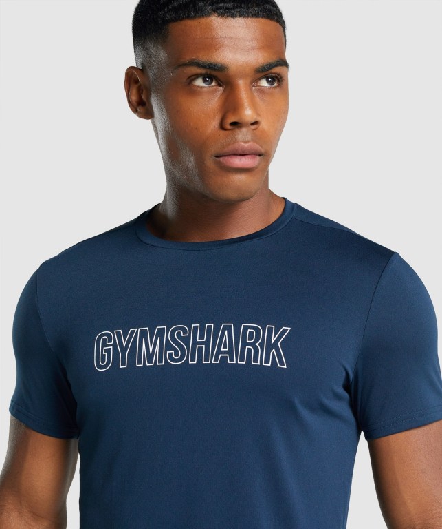 Gymshark Arrival Graphic Marineblå | txUOhvCBqYa