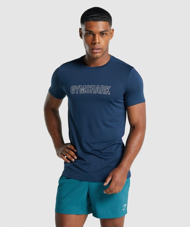 Gymshark Arrival Graphic Marineblå | txUOhvCBqYa