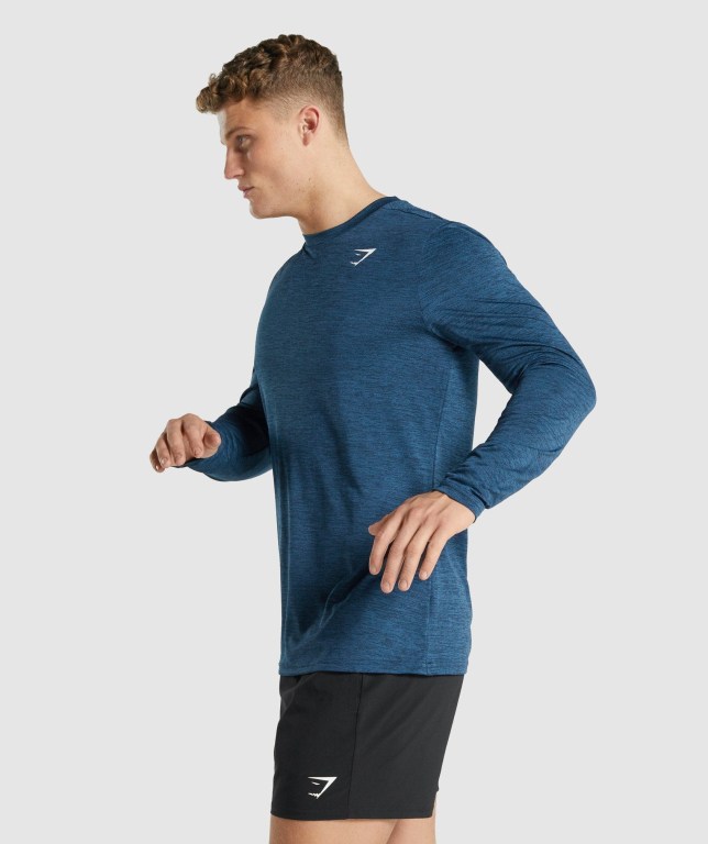 Gymshark Arrival Marl Marineblå | kCuHqiCBG94