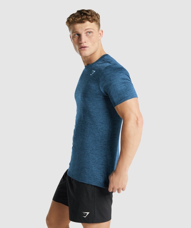 Gymshark Arrival Marl Marineblå | l7U7qNMQYY6