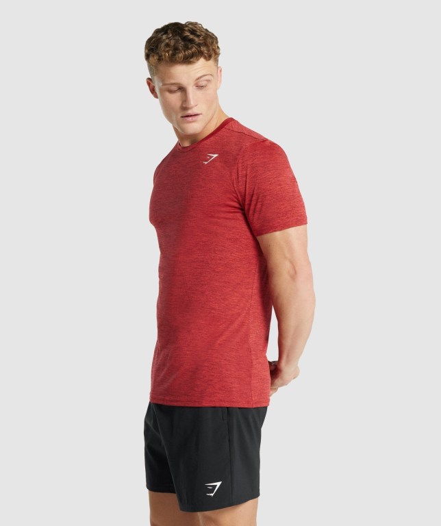 Gymshark Arrival Marl Rød | IUALMg6ICbn