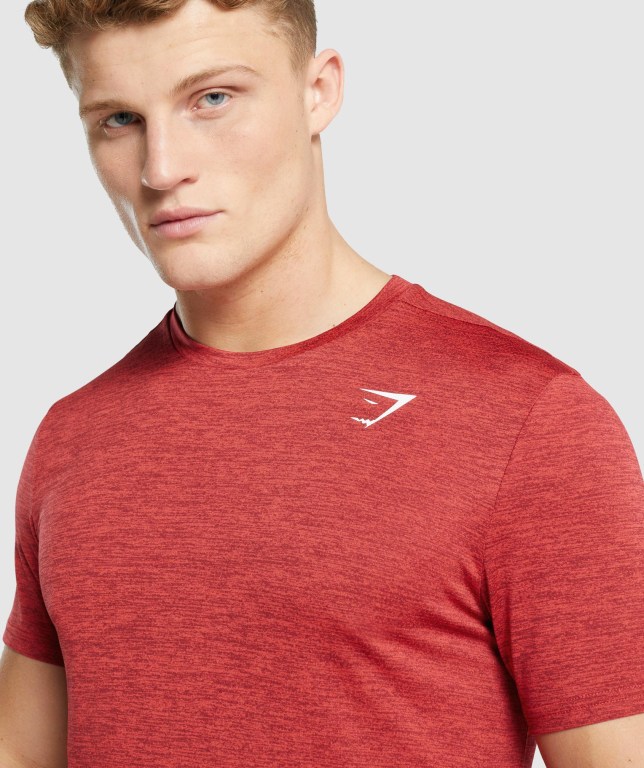 Gymshark Arrival Marl Rød | IUALMg6ICbn