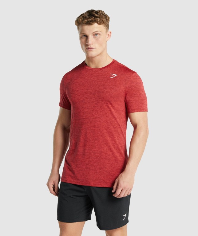 Gymshark Arrival Marl Rød | IUALMg6ICbn