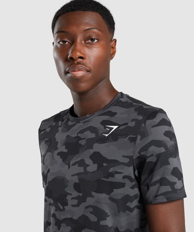 Gymshark Arrival Svarte Grå Camouflage | qufFYlk9rHE