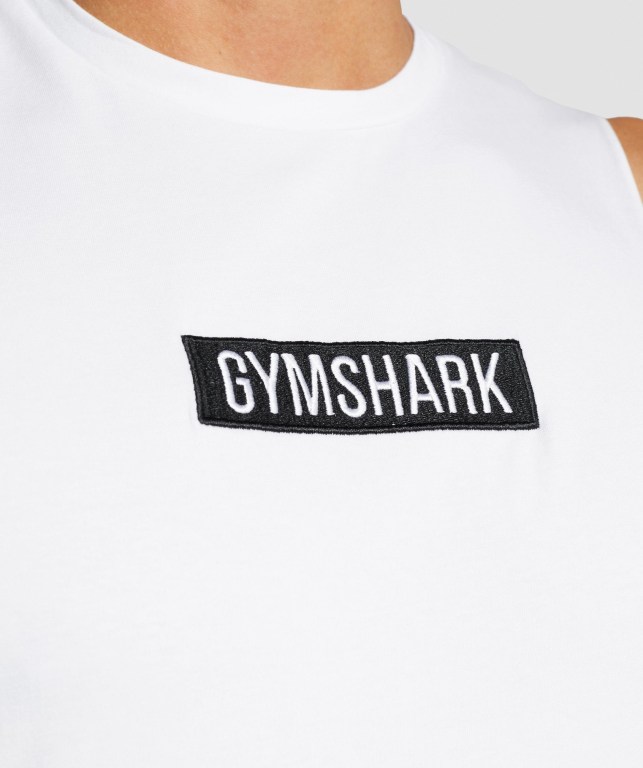 Gymshark Central Drop Arm Hvite | RCmrbgAhA9x