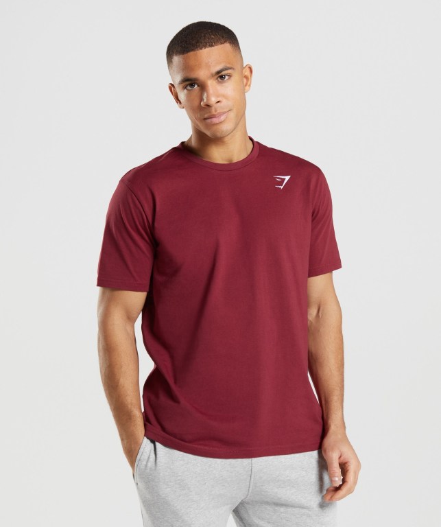 Gymshark Crest Burgunder Rød | nt1FB78CZz1