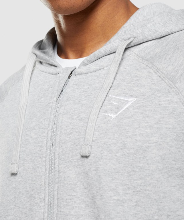 Gymshark Crest Zip Up Lyse Grå | 9Bzz9BkxPpf