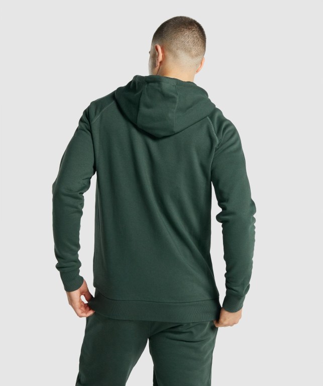 Gymshark Crest Zip Up Mørke Grønn | z9zatucH5Q7