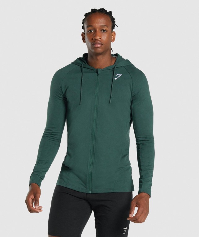 Gymshark Critical 2.0 Zip Up Mørke Grønn | wUDMDrnsPNC