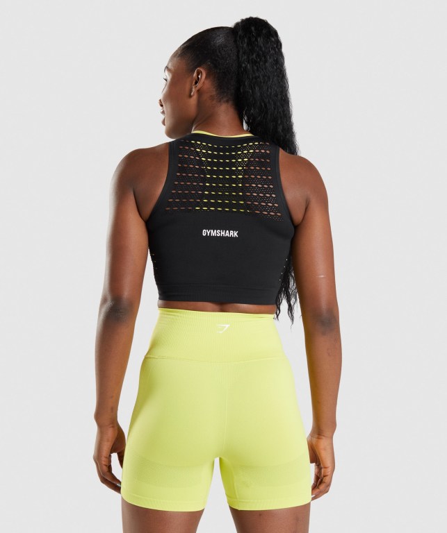 Gymshark Energy Seamless Crop Top Svarte | MSqrgqmxHC1