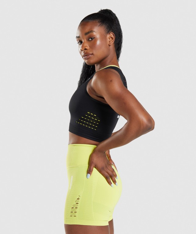 Gymshark Energy Seamless Crop Top Svarte | MSqrgqmxHC1