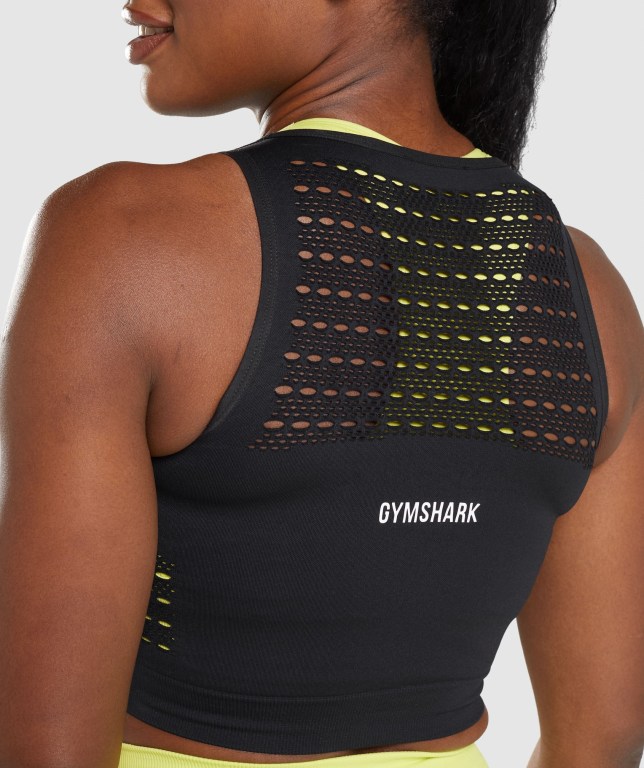 Gymshark Energy Seamless Crop Top Svarte | MSqrgqmxHC1