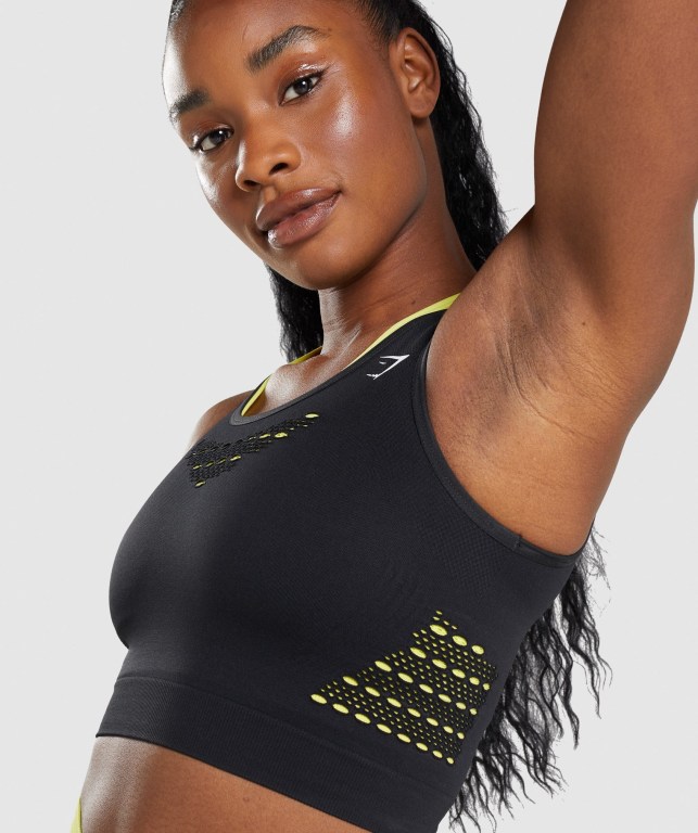 Gymshark Energy Seamless Crop Top Svarte | MSqrgqmxHC1