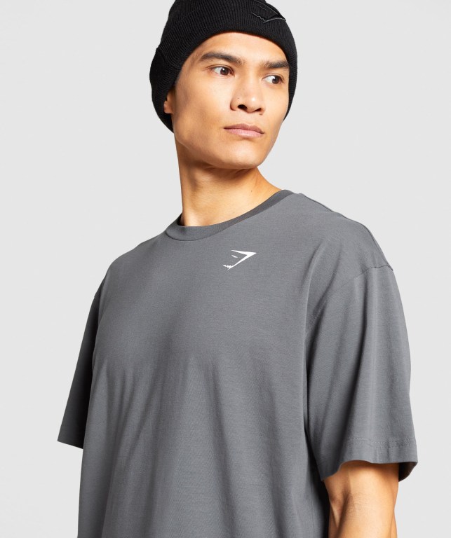 Gymshark Essential Oversized Grå | iTj4OeCfOCN