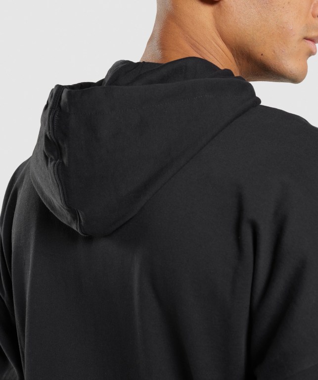 Gymshark Essential Oversized Zip Up Svarte | JvGZduChssQ