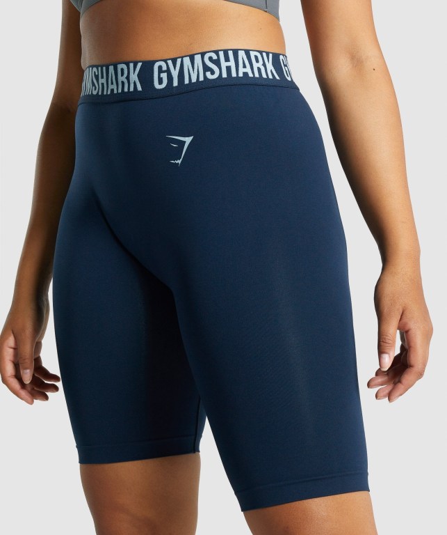 Gymshark Fit Seamless Cycling Marineblå | IWS5gLCnO6z