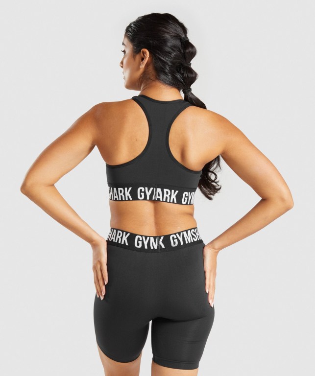 Gymshark Fit Seamless Sports Bra Svarte Hvite | 6rpq35h4F9D