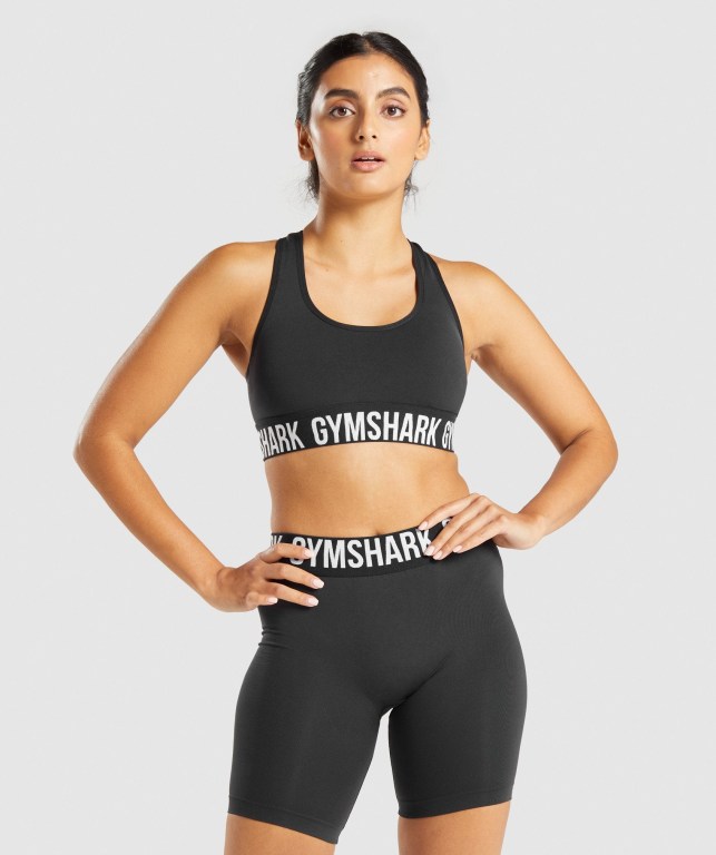 Gymshark Fit Seamless Sports Bra Svarte Hvite | 6rpq35h4F9D