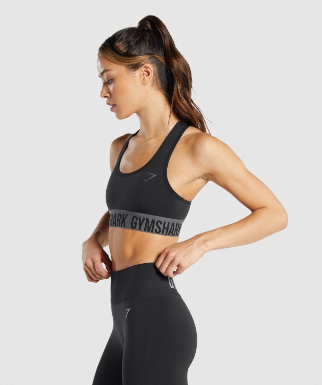 Gymshark Fit Seamless Sports Bra Svarte | IpEmPI6Sexo