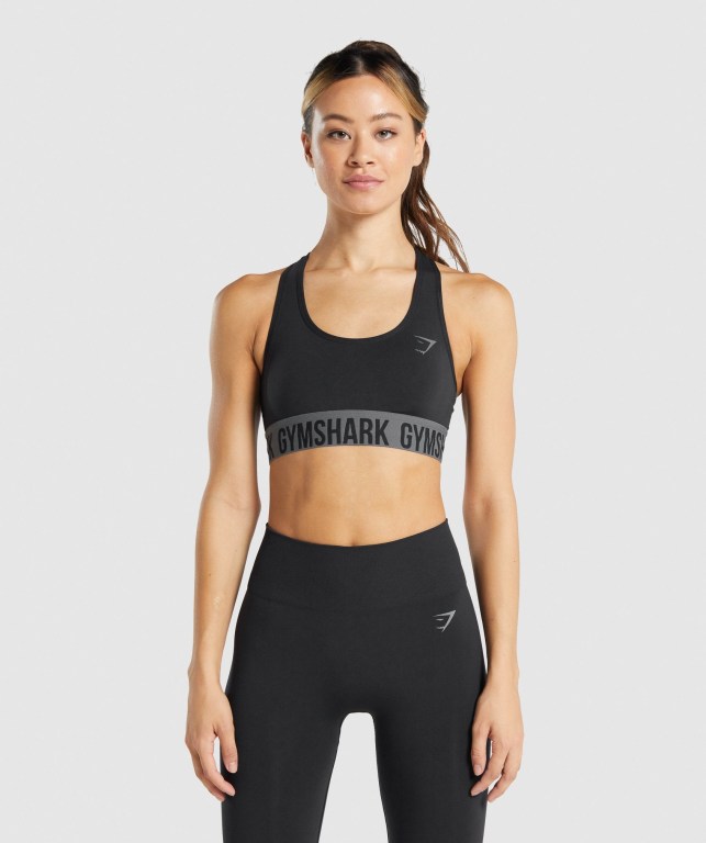 Gymshark Fit Seamless Sports Bra Svarte | IpEmPI6Sexo